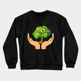 Flying Birds by the Tree Crewneck Sweatshirt